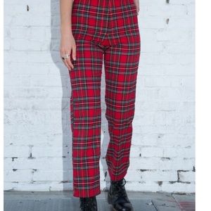 Red brandy Melville Tilden pants plaid